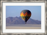 Framed Aerial view of Hot air balloon over Namib Desert, Sesriem, Namibia