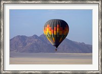 Framed Aerial view of Hot air balloon over Namib Desert, Sesriem, Namibia