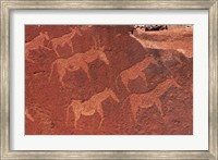 Framed Ancient rock etchings, Twyfelfontein, Damaraland, Namibia, Africa.