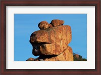 Framed Frog-shaped rock, Big Cave Camp, Matopos Hills, Zimbabwe, Africa