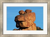Framed Frog-shaped rock, Big Cave Camp, Matopos Hills, Zimbabwe, Africa