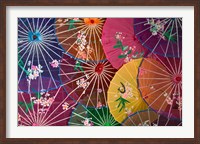 Framed Colorful Silk Umbrellas, China