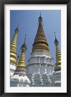 Framed Gold Pagoda Spires of the Golden Temple, China