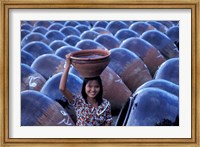Framed Girl with Pottery Jars, Myanmar