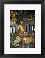 Framed Gold Tiger and Bhuddha Sculpture at the Golden Temple, China