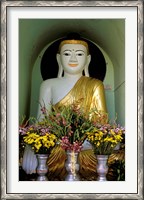 Framed Buddha with Flowers