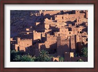 Framed Ait Benhaddou Ksour (Fortified Village) with Pise (Mud Brick) Houses, Morocco