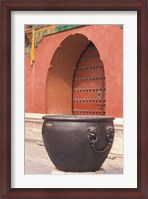 Framed Fire Kettle by Doorway of the Palace Museum, Beijing, China