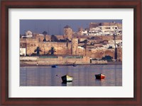 Framed Fishing Boats with 17th century Kasbah des Oudaias, Morocco