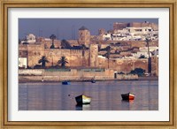 Framed Fishing Boats with 17th century Kasbah des Oudaias, Morocco