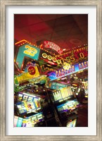 Framed Double exposure, casino signs, Reno, Nevada