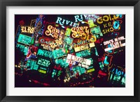 Framed Double exposure, casino signs, Las Vegas, Nevada.