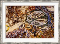 Framed Beadmaker Displaying Samples, Asameng, Ghana