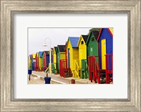 Framed Colorful Changing Houses, False Bay Beach, St James, South Africa
