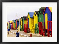 Framed Colorful Changing Houses, False Bay Beach, St James, South Africa