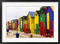 Framed Colorful Changing Houses, False Bay Beach, St James, South Africa