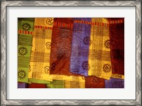 Framed Detail of Adinkra Cloth, Market, Sampa, Brongo-Ahafo Region, Ghana