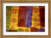 Framed Detail of Adinkra Cloth, Market, Sampa, Brongo-Ahafo Region, Ghana