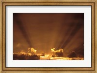 Framed Africa, Botswana. Dramatic sunbeams in the sky