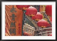 Framed Colorful Lanterns and Banners on Nanjing Road, Shanghai, China