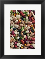 Framed Colorful dried bean soup mixture, cuisine