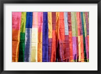 Framed Colorful Silk Scarves at Edfu Market, Egypt