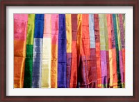 Framed Colorful Silk Scarves at Edfu Market, Egypt