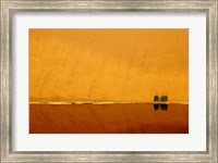 Framed Desert reflection. Badain Jaran Desert, Inner Mongolia, China.