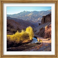 Framed Afghanistan, Bamian Valley, Dirt road and stream