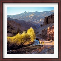 Framed Afghanistan, Bamian Valley, Dirt road and stream