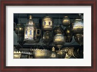 Framed Artwork of Moroccan Brass Lanterns, Casablanca, Morocco