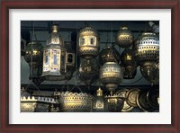 Framed Artwork of Moroccan Brass Lanterns, Casablanca, Morocco