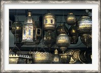 Framed Artwork of Moroccan Brass Lanterns, Casablanca, Morocco