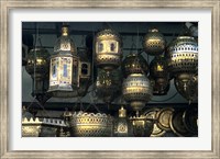 Framed Artwork of Moroccan Brass Lanterns, Casablanca, Morocco