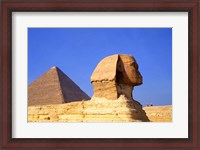 Framed Close-up of the Sphinx and Pyramids of Giza, Egypt
