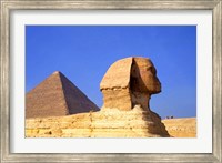 Framed Close-up of the Sphinx and Pyramids of Giza, Egypt