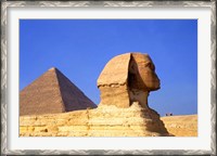 Framed Close-up of the Sphinx and Pyramids of Giza, Egypt