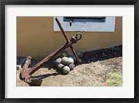 Framed Africa, Mozambique, Maputo. Anchor and cannonballs at the Old Fort.