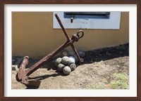 Framed Africa, Mozambique, Maputo. Anchor and cannonballs at the Old Fort.