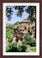 Framed Abbi Johanni rock-hewn church in Tigray, Ethiopia