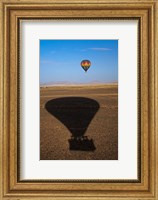 Framed Hot air balloon casting a shadow over Namib Desert, Sesriem, Namibia