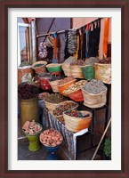 Framed Africa, Morocco, Marrakech. Spices of the mellah of Marrakech.