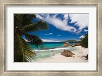 Framed Anse Patates Beach, La Digue Island, Seychelles