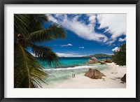 Framed Anse Patates Beach, La Digue Island, Seychelles