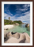 Framed Anse Source D'Argent Beach, L'Union Estate Plantation, La Digue Island, Seychelles
