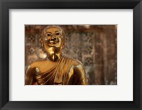 Framed Chaukhtatgyi Temple with golden figure, Yangon, Burma, Myanmar