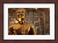 Framed Chaukhtatgyi Temple with golden figure, Yangon, Burma, Myanmar