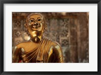 Framed Chaukhtatgyi Temple with golden figure, Yangon, Burma, Myanmar