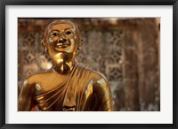 Framed Chaukhtatgyi Temple with golden figure, Yangon, Burma, Myanmar