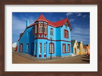 Framed Colorful German colonial architecture, Luderitz, Namibia